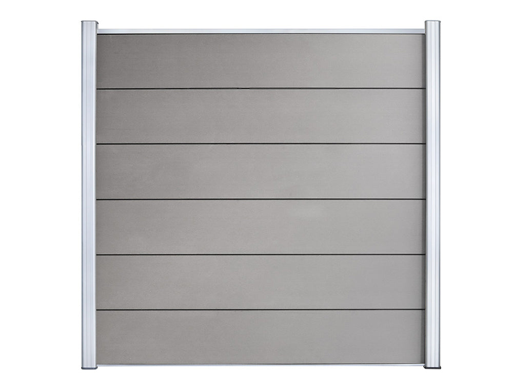 KAHRS WPC Sichtschutzzaun Gartenzaun Lübeck XL 180x180 cm - verschiedene Farben (Silber)