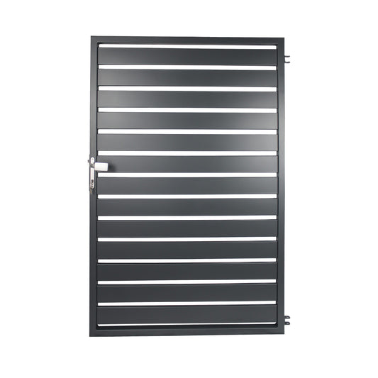 Moderne Gartentuer Metall anthrazit mit Lamellen