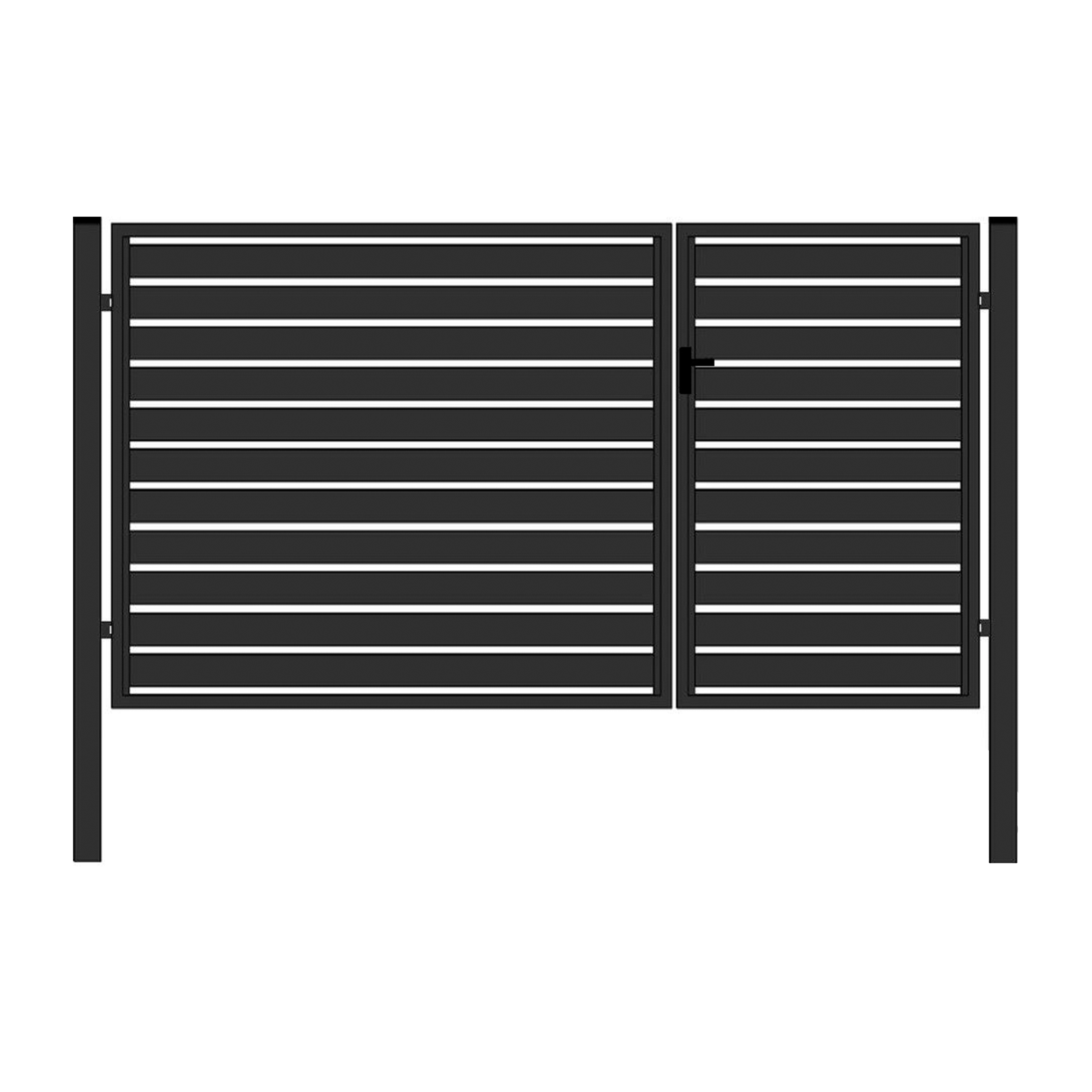 Gartentor - 2‑flügelig A-Symmetrisch - Lamellen Palisade